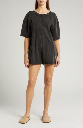 Free People FP Movement Hot Shot T-Shirt Romper in Black at Nordstrom, Size X-Large