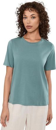 Eileen Fisher Organic Pima Cotton Jersey Round Neck T-Shirts Womens Clothing Nile : LG, Cotton/Jersey