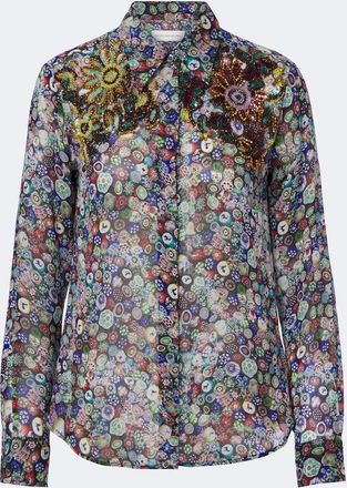 Dries Van Noten Embellished printed shirt