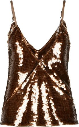 Federica Tosi Full Sequin Tank Top - Bronze