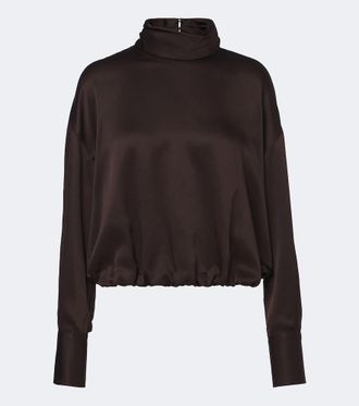 Brunello Cucinelli Top de seda drapeado