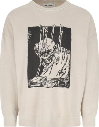 Our Legacy Beige Angry Fan Mail Cotton Sweatshirt