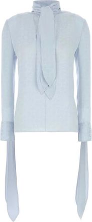 Givenchy Blouse met strikken in monogram 72 jacquard - Dames - Blouses - Blauw - S - Overhemden
