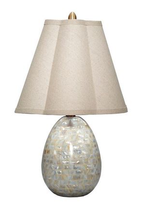 Jamie Young Co. Capsule Mother of Pearl Table Lamp with Linen Shade in White at Nordstrom