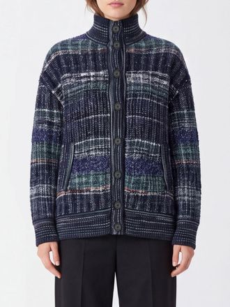 Missoni Cardigan a righe in misto lana con collo alto e spalle scese
