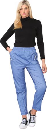 Generic Ladies Womens Full Length Cherry Berry Trousers - Bottom Slim Summer Pants Elasticated Italian Casual Pants Joggers Plus 10-24 (Denim, 18)