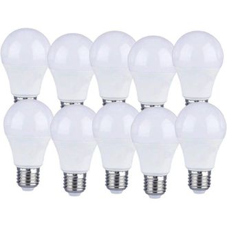 OEM Paquete De 10 Bombillas Led E27 De 9w A60 - Luz Blanca C&aacute;lida 4000k - 806 L&uacute;menes - Crezuo