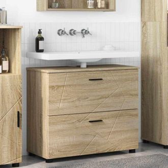 vidaXL Bathroom Cabinet with Drawer Sonoma Oak 76.5 x 35 x 64 cm vidaXL