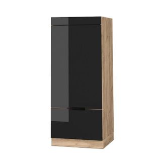 Vicco Armario Para Microondas Fame-line, Roble Negro Alto Brillo, 60 Cm