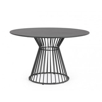 Konte Design Mesa redonda de acero antracita &oslash; 120 cm