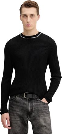 A|X Armani Exchange Jersey de cuello redondo con perfil en contraste - Knitwear - Hombre - Negro - M