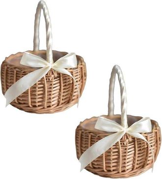 OEM Juego De 2 Cestas De Junco Tejidas A Mano Para Decoraci&oacute;n Y Picnics