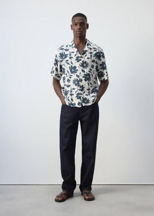 Mango Camicia fluida stampa floreale beige - Uomo - XXL - MANGO MAN