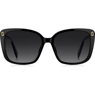 Marc Jacobs 56mm Gradient Butterfly Sunglasses in Black/dark Grey Sf at Nordstrom