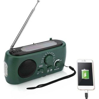 OEM Radio De Supervivencia A Pilas, Radio Am/fm A Pilas Con Linterna Led Y Cargador De Tel&eacute;fono De Emergencia Para El Hogar, Acampadas Al Aire Libre Y Sen