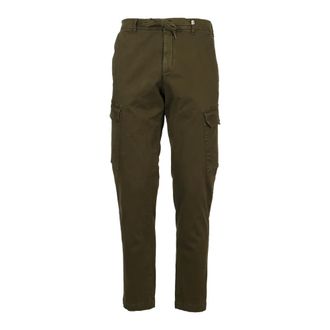 Myths Broeken, Heren, Groen, L, Stijlvolle Gabardine Jas met Veters