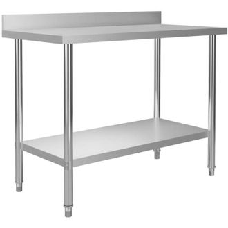 vidaXL Vidaxl - Mesa Trabajo Cocina Y Salpicadero Acero Inoxidable 120x60x93 Cm
