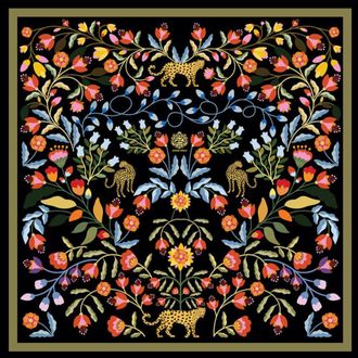 Jessie Zhao Double Sided Silk Scarf of Night Imagination