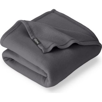 Bare Home Lightweight Polar Fleece Throw Blanket in Forged Iron Grey at Nordstrom