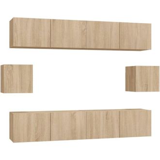 vidaXL Vidaxl - Set De Muebles Para Tv 6 Pzas Madera Contrachapada Roble Sonoma