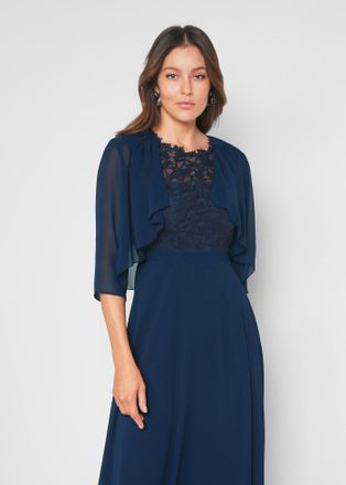 Bonprix Boleroblazer BONPRIX, Damen, Gr. 48, dunkelblau, Obermaterial: 100% Polyester, figurumspielend, Blazer Boleroblazer, f&uuml;r festliche Anl&auml;sse und Hochzei