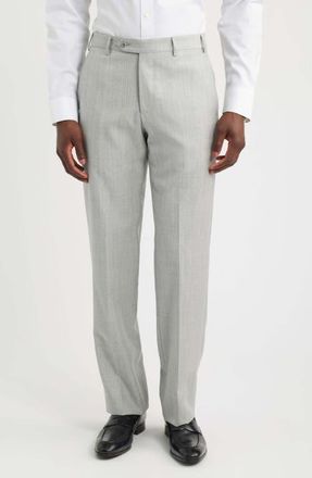 Zanella Devon Super 110s Serge Trousers in Pearl Grey at Nordstrom, Size 42