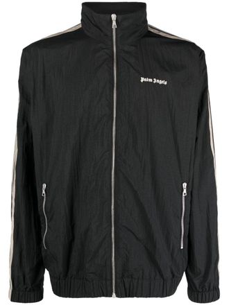 Palm Angels logo-print side-stripe track jacket - Black