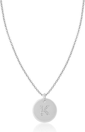 Ariana Rabbani Diamond Letter Disc Gold Bale Necklace