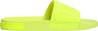 Dolce & Gabbana Green Rubber Slides Sandals Beachwear Mens Shoes