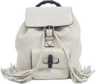 Gucci White Leather Backpack (Pre-Owned)