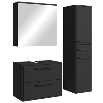 Badplaats Set Mueble Bajo Lavabo Florence 60 X 35 Cm - Negro Mate - Mueble