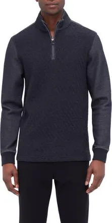 Bugatchi Quarter Zip Pullover in Black at Nordstrom Rack, Size Xx-Large