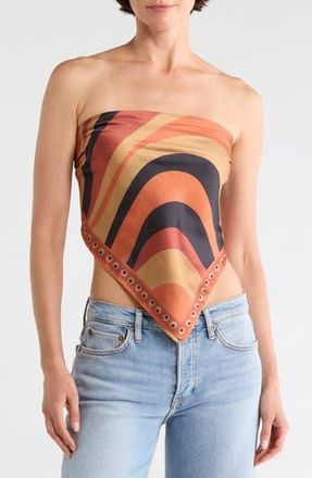 Steve Madden Swirly Girly Satin Scarf in Rust Multi at Nordstrom Rack