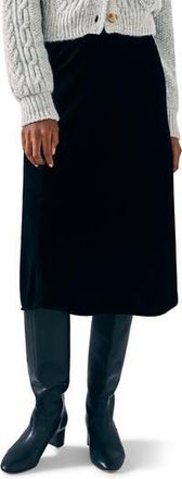 Faherty Stretch Velvet Midi Skirt in Black at Nordstrom Rack, Size X-Small