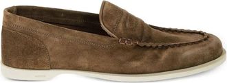 John Lobb Pace Suede Loafers - Heren - Loafers - Groen - 40 EU - Su&egrave;de - Schoenen