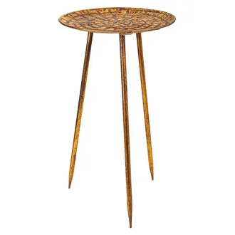 Wanderlust Deco Wanderlust Deco - Mesa Esquinera De Metal Dorada 34.5x34.5x59