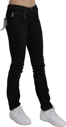Costume National Womens Black Mid Waist Skinny Denim Cotton Jeans Clothing