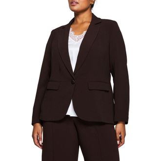 Estelle Megan Crepe Blazer in Chocolate at Nordstrom Rack, Size 24 W