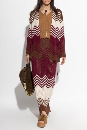 Akep Long Skirt With Lurex Thread, Womens, Burgundy