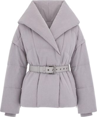 Patrizia Pepe Short Padded Jacket with Wide Shawl Collar