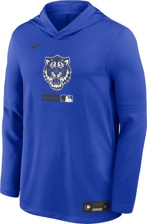 Nike Detroit Tigers City Connect Nike Mens Dri-FIT MLB Long-Sleeve Hooded Top in Blue | 03B94NPDG-Z4C