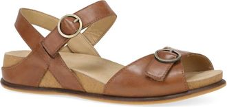 Dansko Womens Candace Sandal In Tan Burnished Nappa