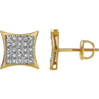 LuvMyJewelry Devaneio 10K Yellow Gold Diamond Unisex Earrings - 0.21 Cts at Nordstrom