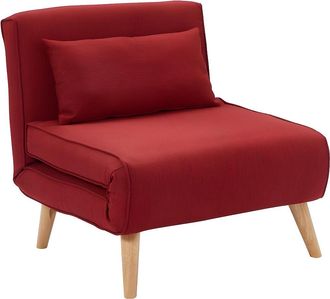 Vente-Unique Sillón cama POSIO de tela - Rojo