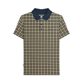 Lambretta Heren AW25 Geruit Poloshirt (Marine)