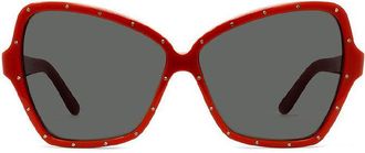 Celine CL4066IS66A Butterfly Full Rim Sunglasses - Red