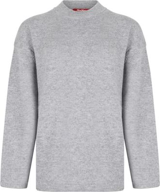 Max Mara Pisano Sweater - Dames - Ronde hals truien - Grijs - XS - Wol - Truien & Vesten