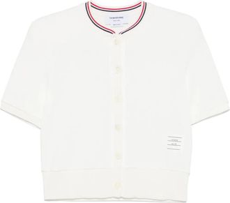 Thom Browne Cardigan con banda RWB - Bianco