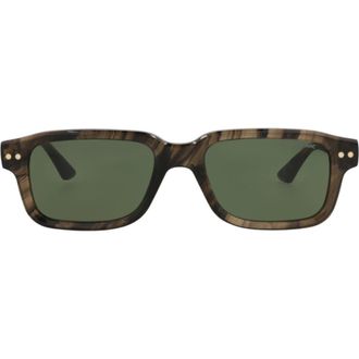 Montblanc 53mm Rectangular Sunglasses in Brown Brown Green at Nordstrom Rack
