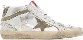 Golden Goose Mid Star Laminated Upper und Spur Swede Star And Wave